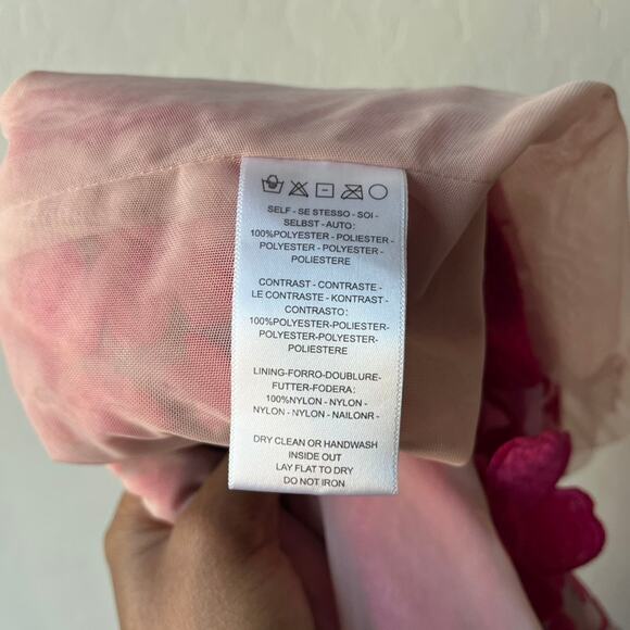 Helsi Embroidered Floral Pink Strapless Lace Up Corset Back Midi Gown‎ Size XL - Picture 11 of 12